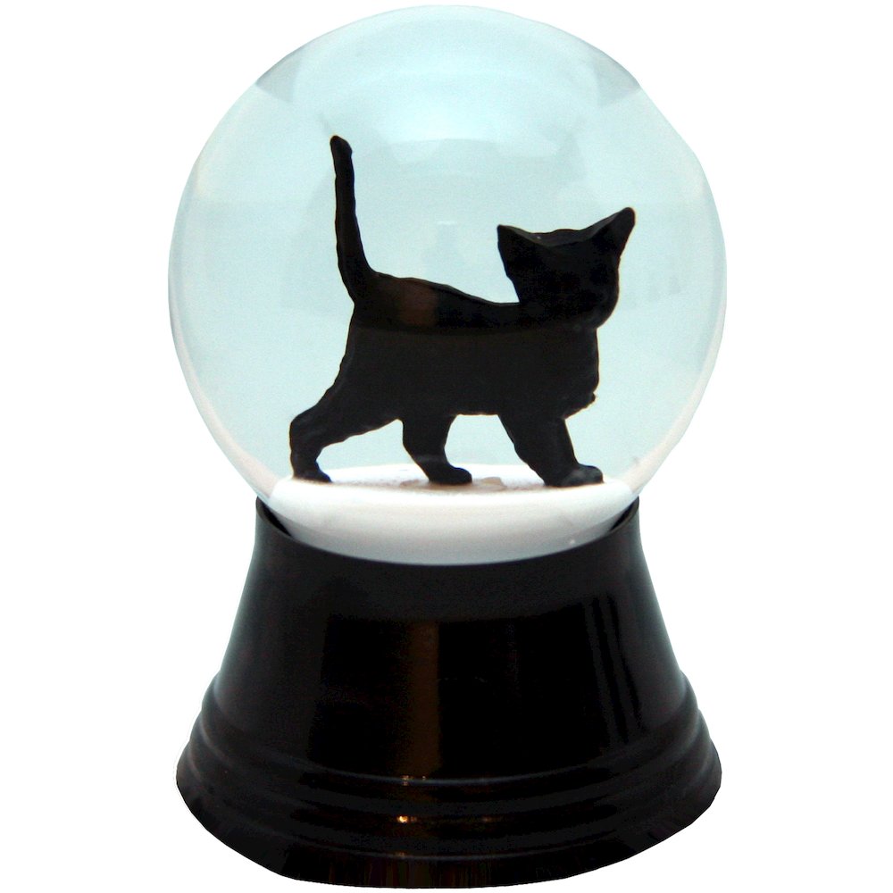 Snowglobe - Small Black Cat. Picture 1