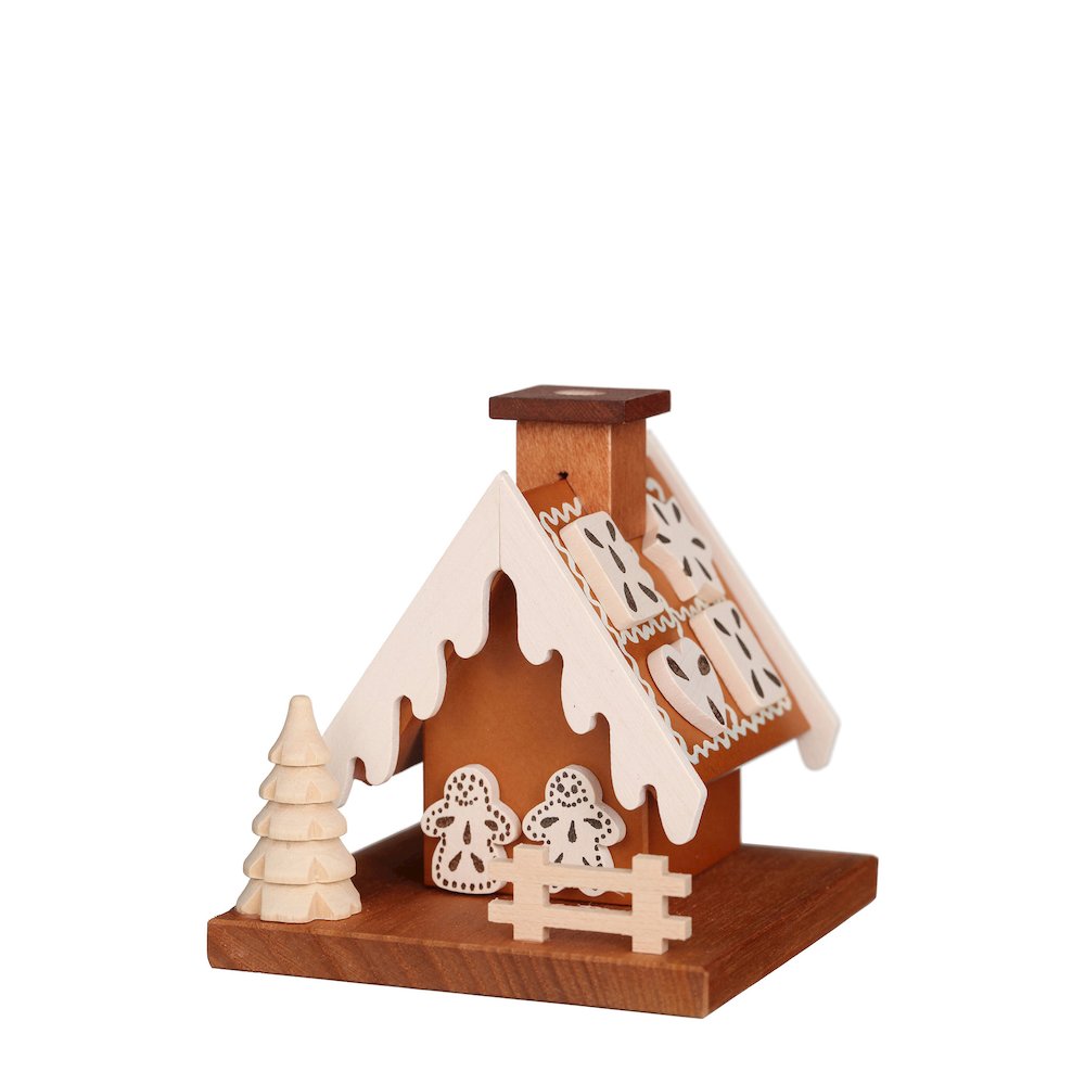 Incense Burner - Gingerbread House (Natural). Picture 1