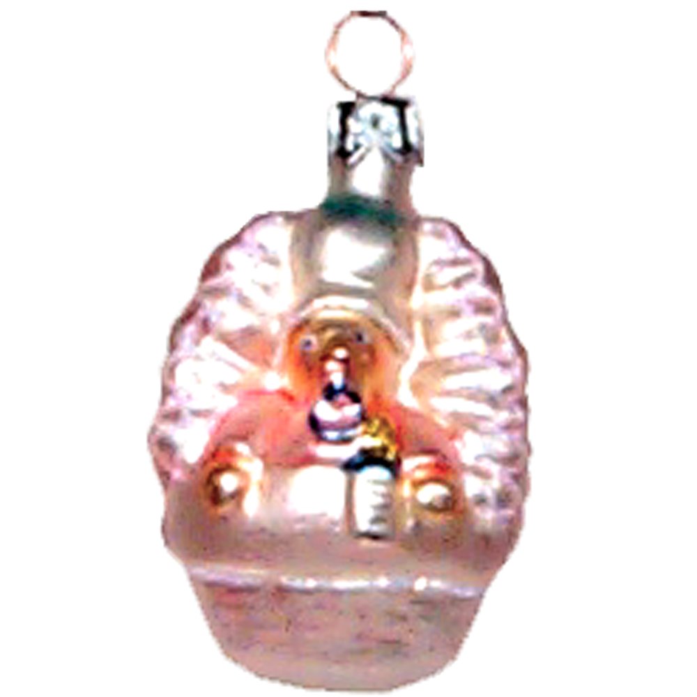 Polish Glass Hand-Blown Ornament - Pink Baby. Picture 1