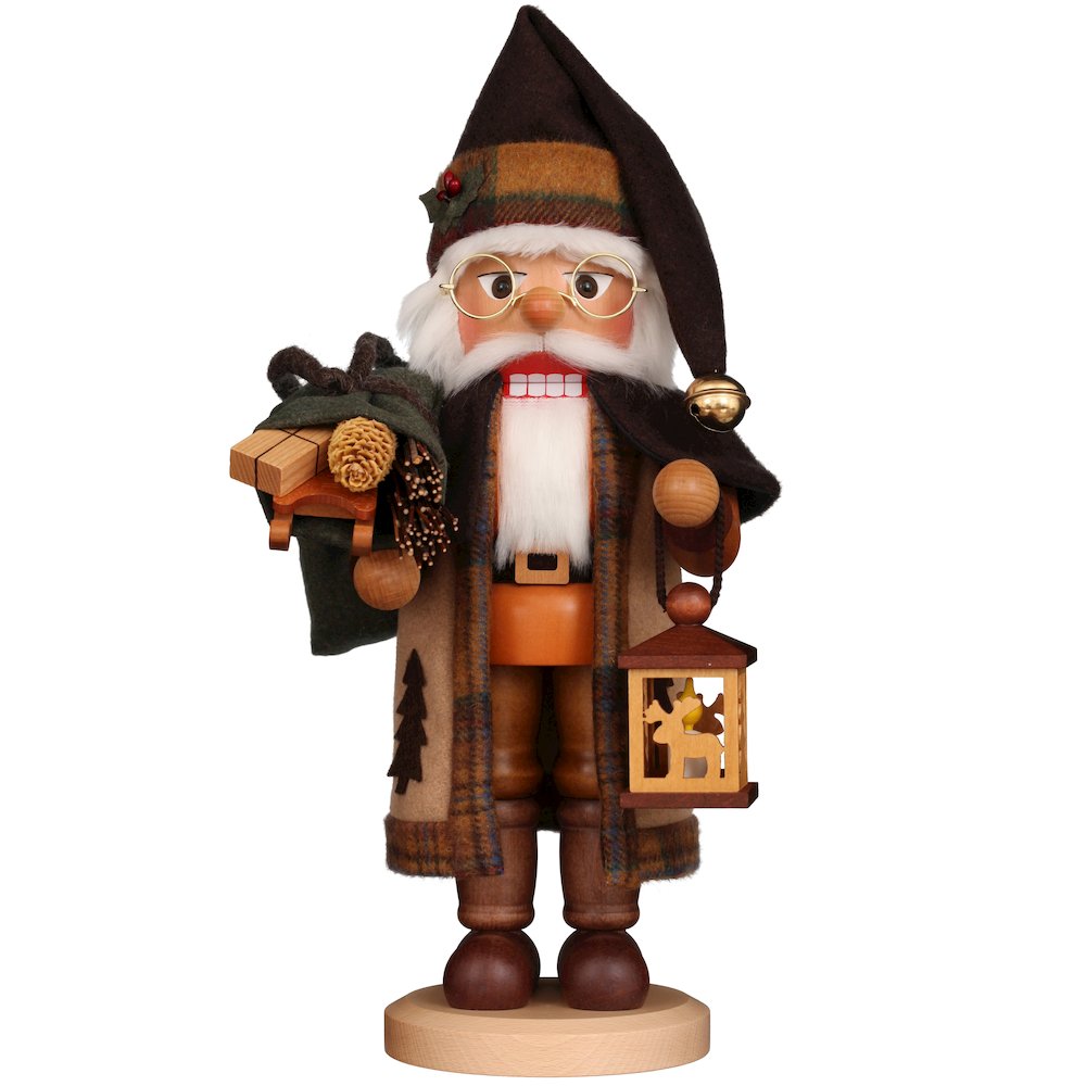 Nutcracker - Natural Woodsy Santa With Lantern. Picture 1
