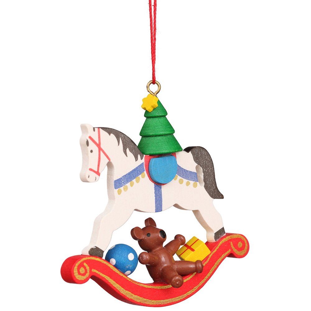 Ornament - Rocking Horse With Toys. Picture 1