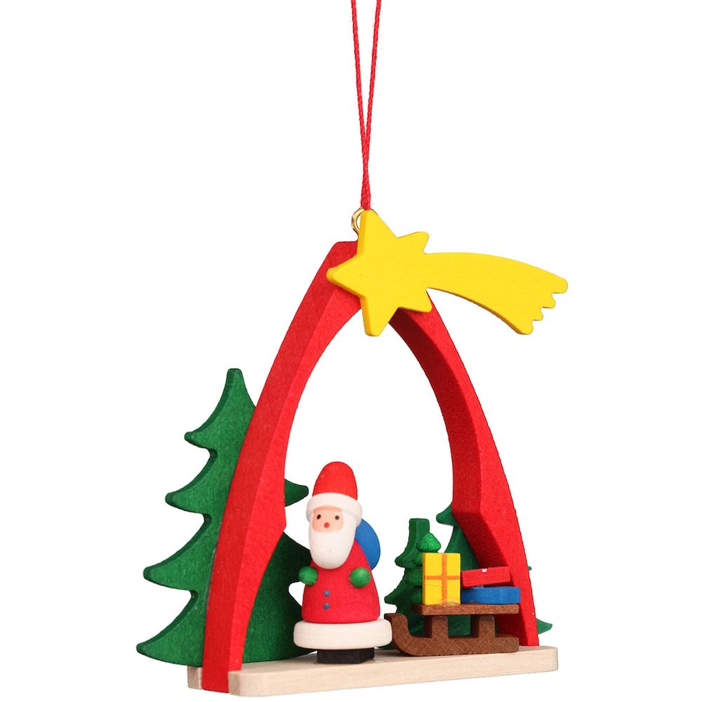 Ornament - Santa With Sled In Arch. Picture 1