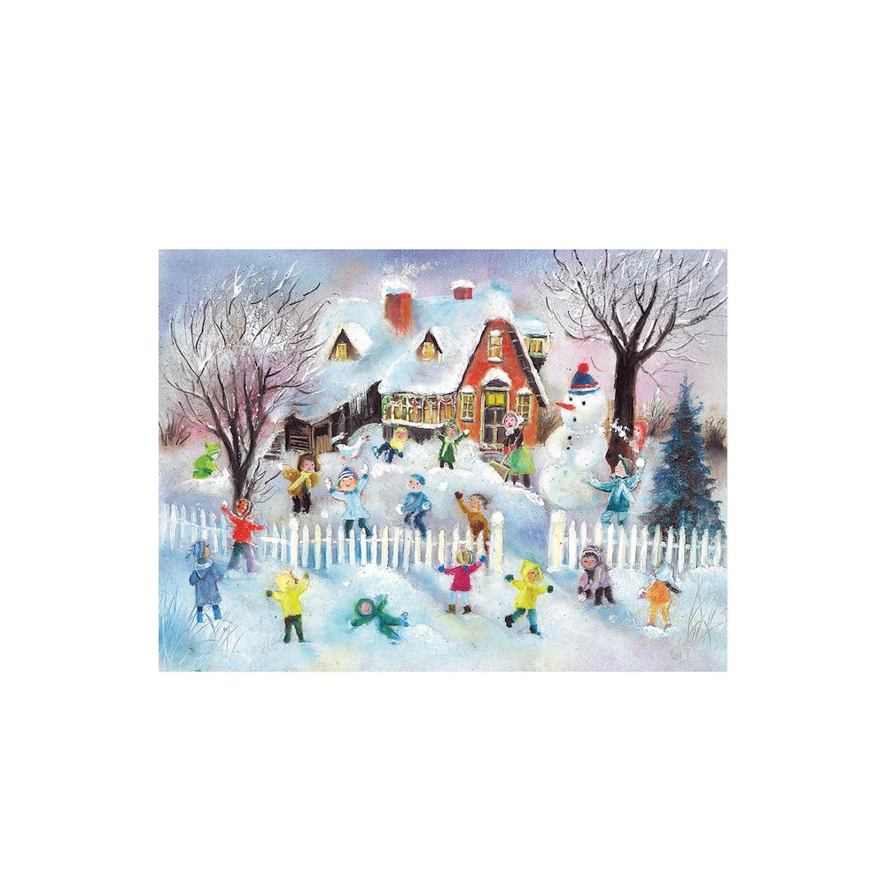 Advent - Children Playing In Snow. Picture 1