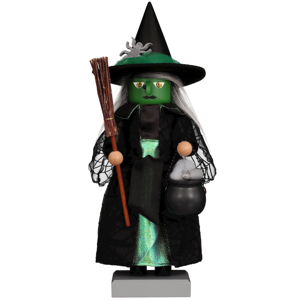 Premium Nutcracker - Green Halloween Witch. Picture 1