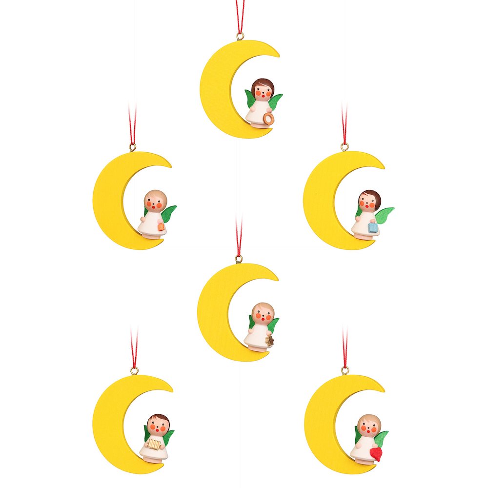 Ornament - Angels On Moon Set Of 6. Picture 1