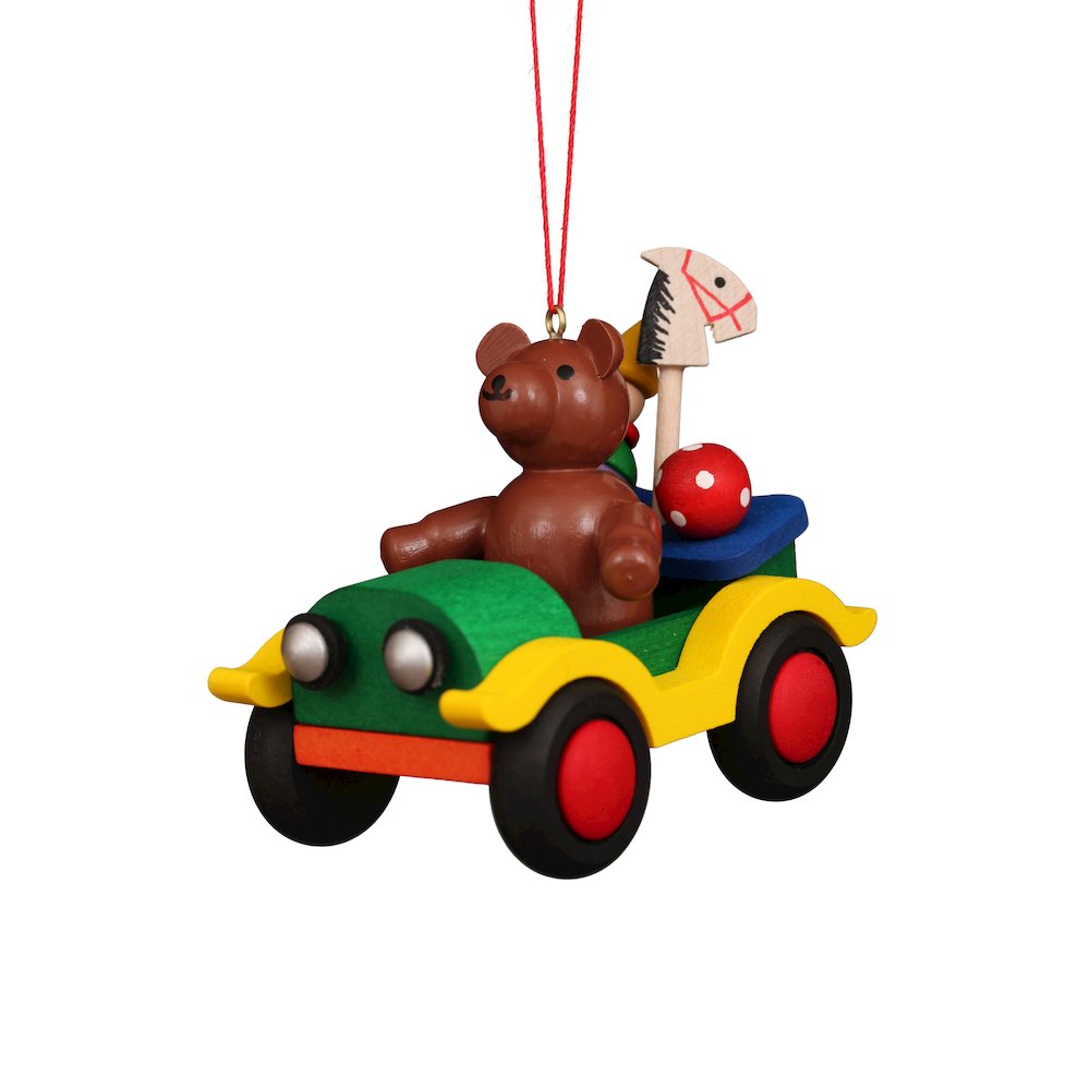Ornament - Teddy Bear In Car. Picture 1