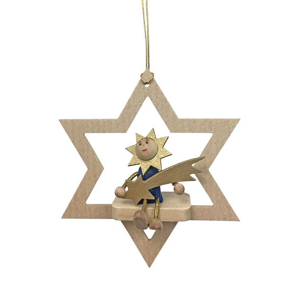 Ornament - Star With Moonman And Comet. Picture 1