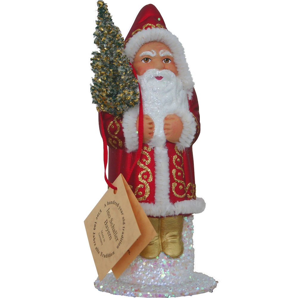 Paper Mache Candy Container - Red With Gold L"Es. Picture 1