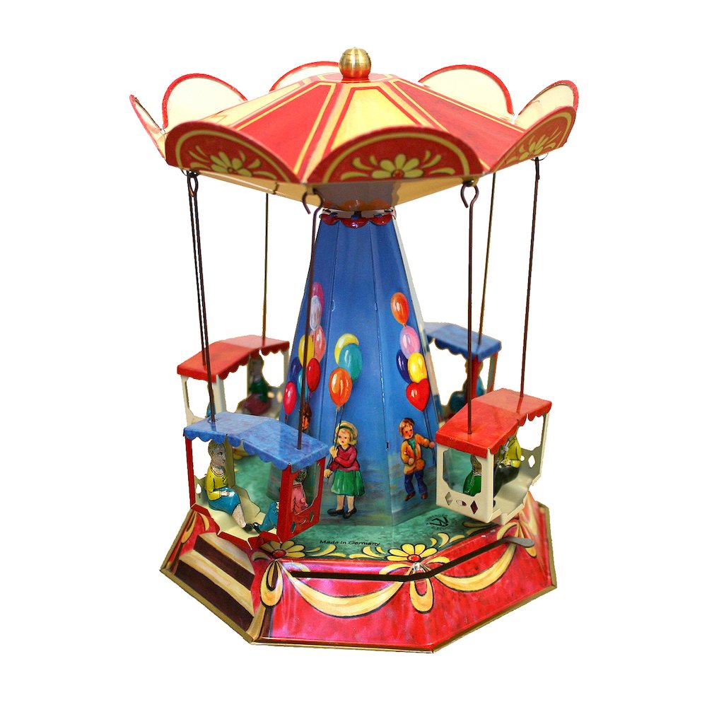 German Collectible Tin Toy - Old Fashioned Carousel. Picture 1