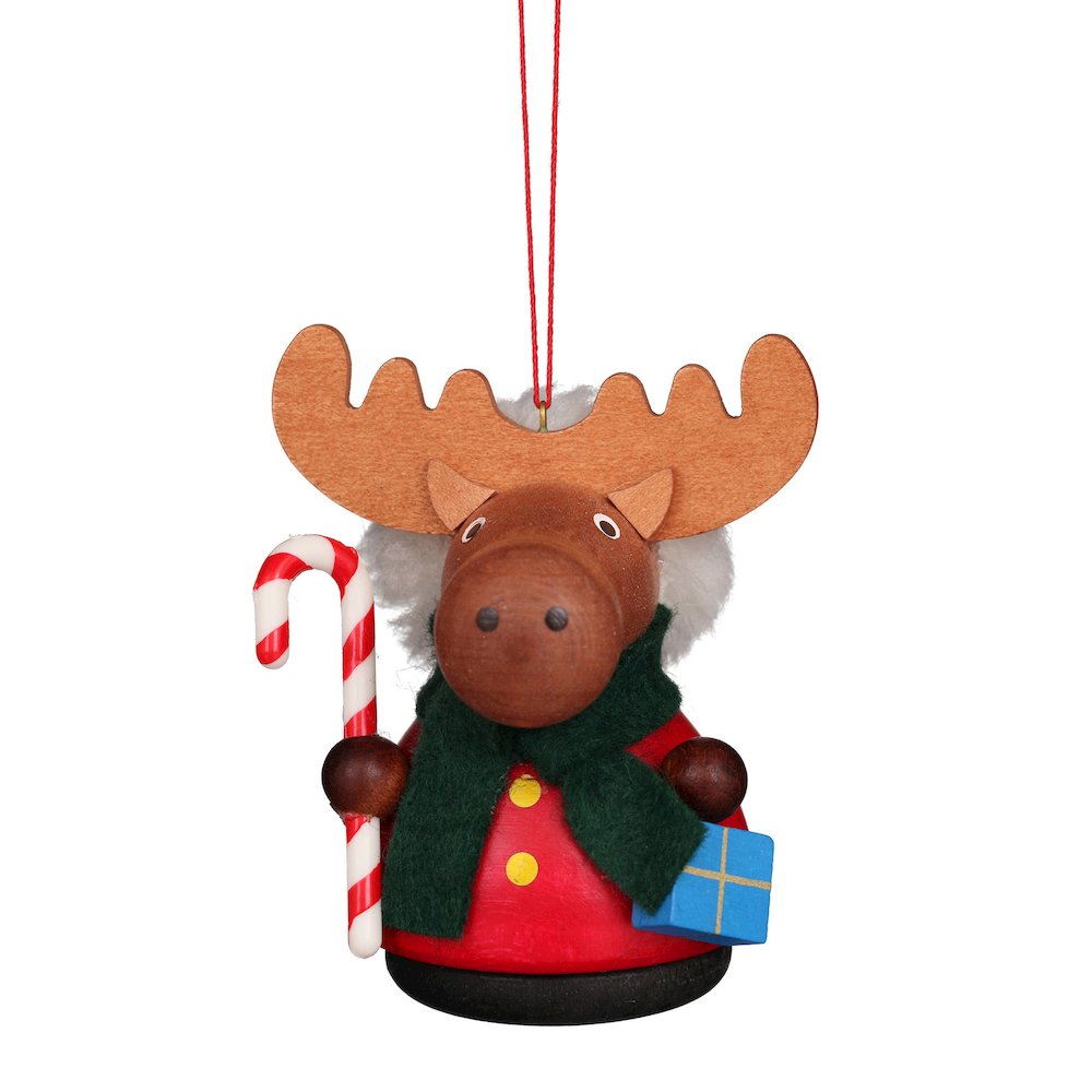 Ornament - Moose With Candycane. Picture 1