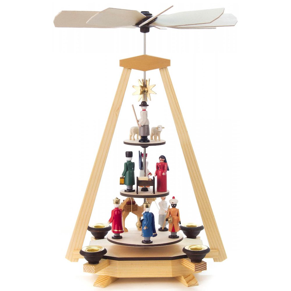 Dregno Pyramid With Nativity Scene, Wisemen, And Shepherd On 3 Different Levels. Picture 1