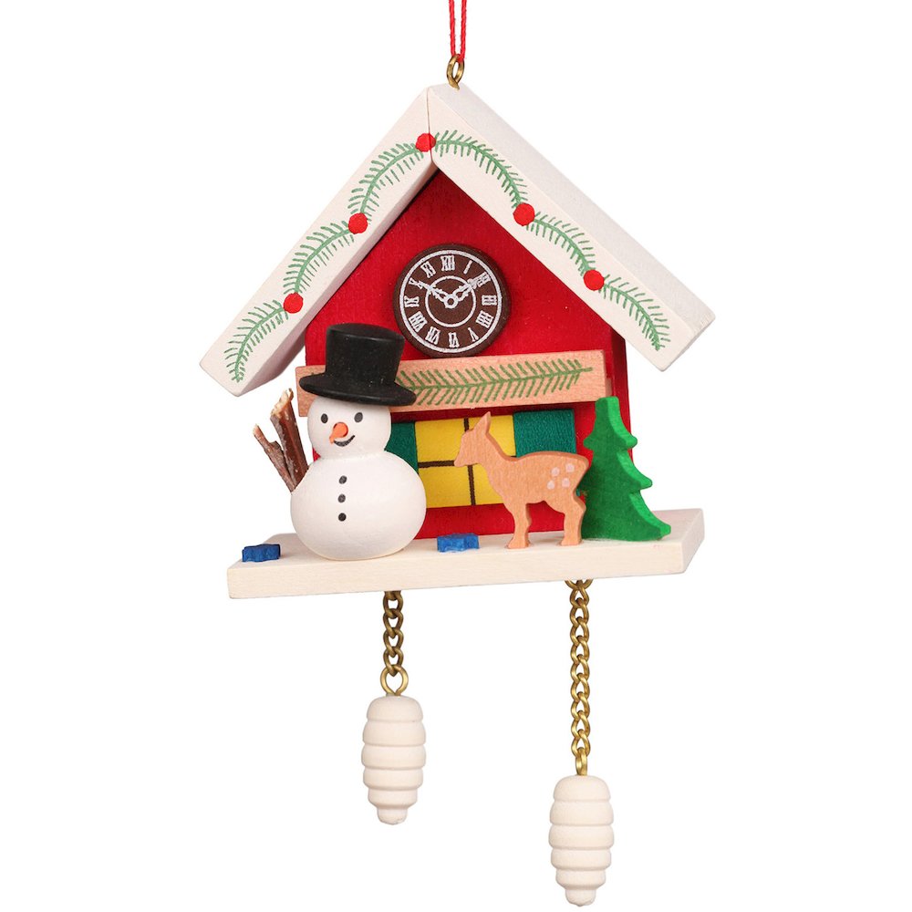 Ornament - Snowman With Red Cuckoo. Picture 1