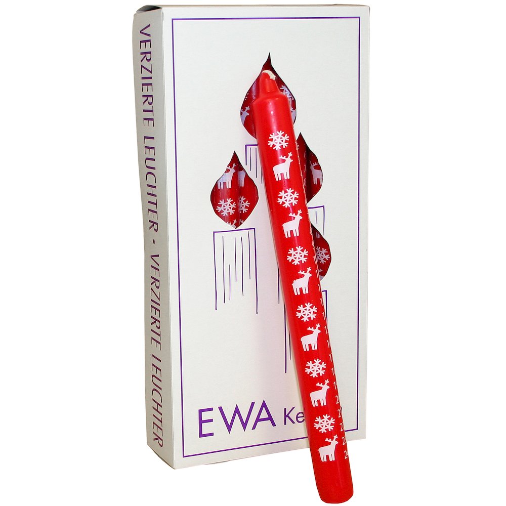 German Advent Candle - Red. Picture 1