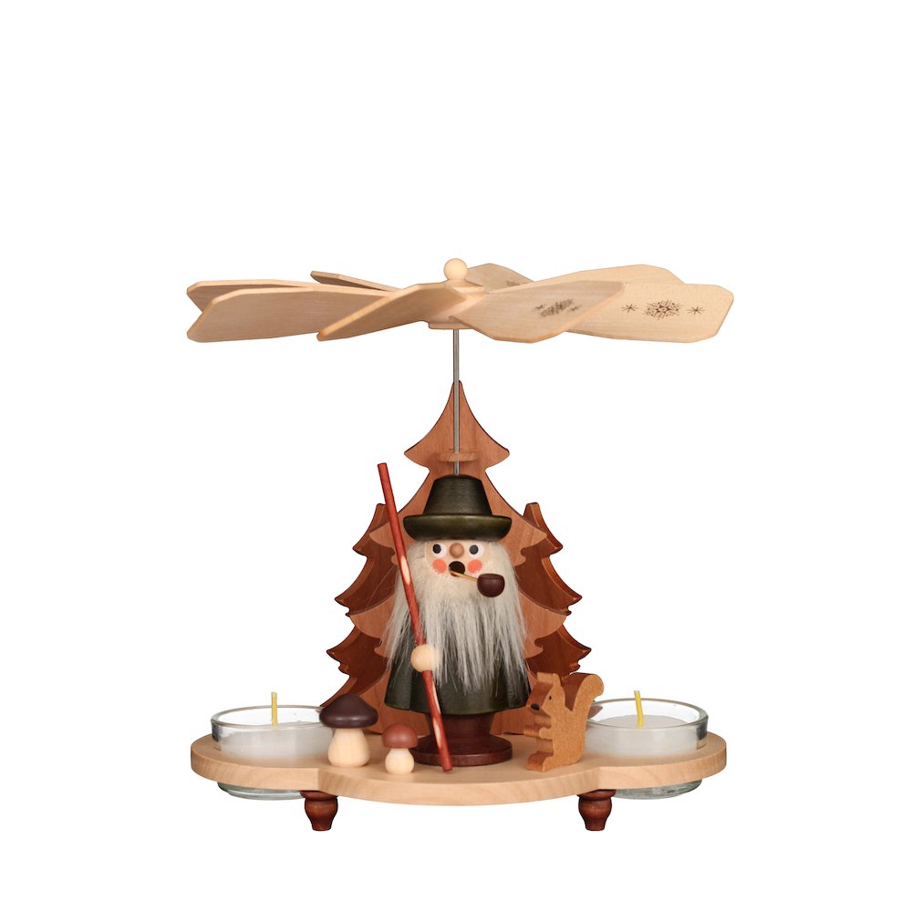 Pyramid - Woodsman Smoker (Natural) - 7.7"H X 7.3"W X 7.3"D. Picture 1