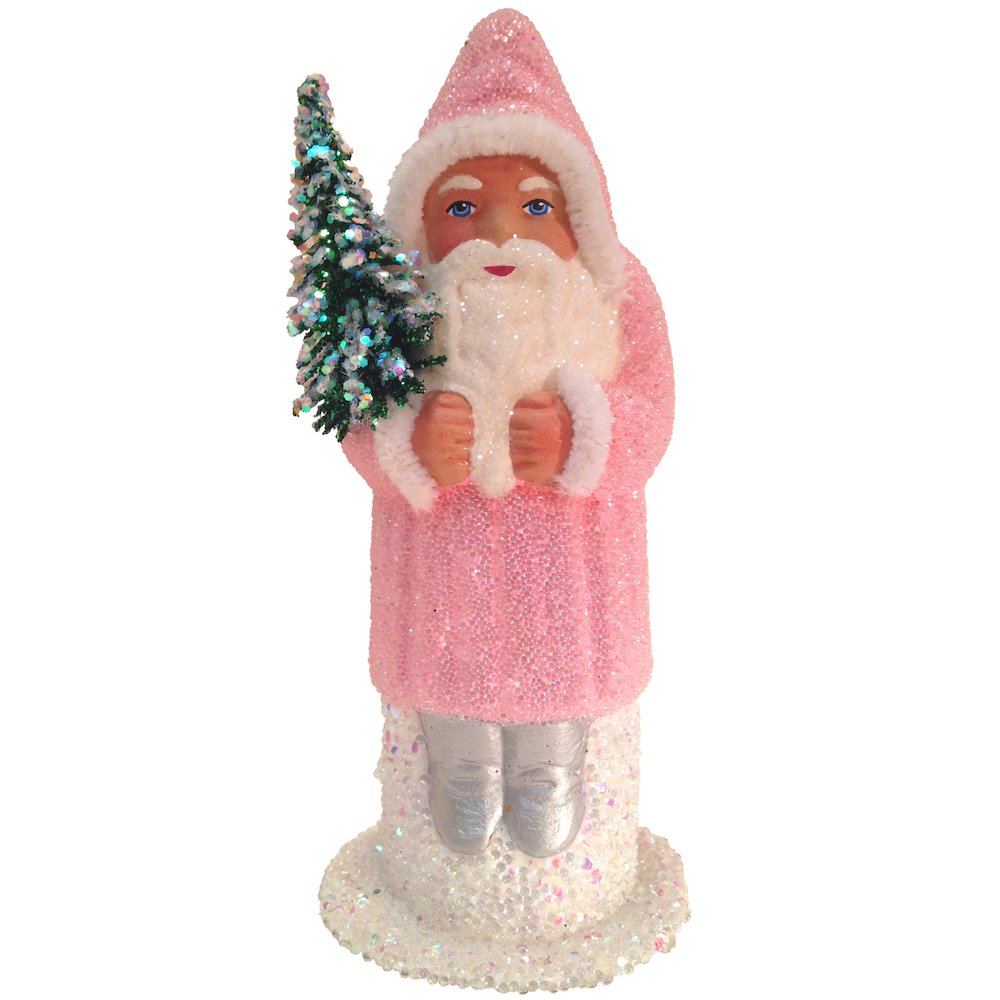 Paper Mache Candy Container - Santa Rose Coat With Glitter. Picture 1
