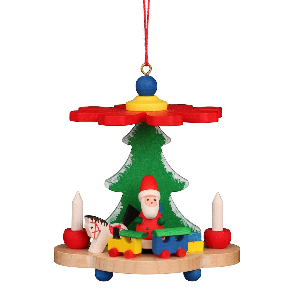 Ornament - Colorful Pyramid With Santa. Picture 1