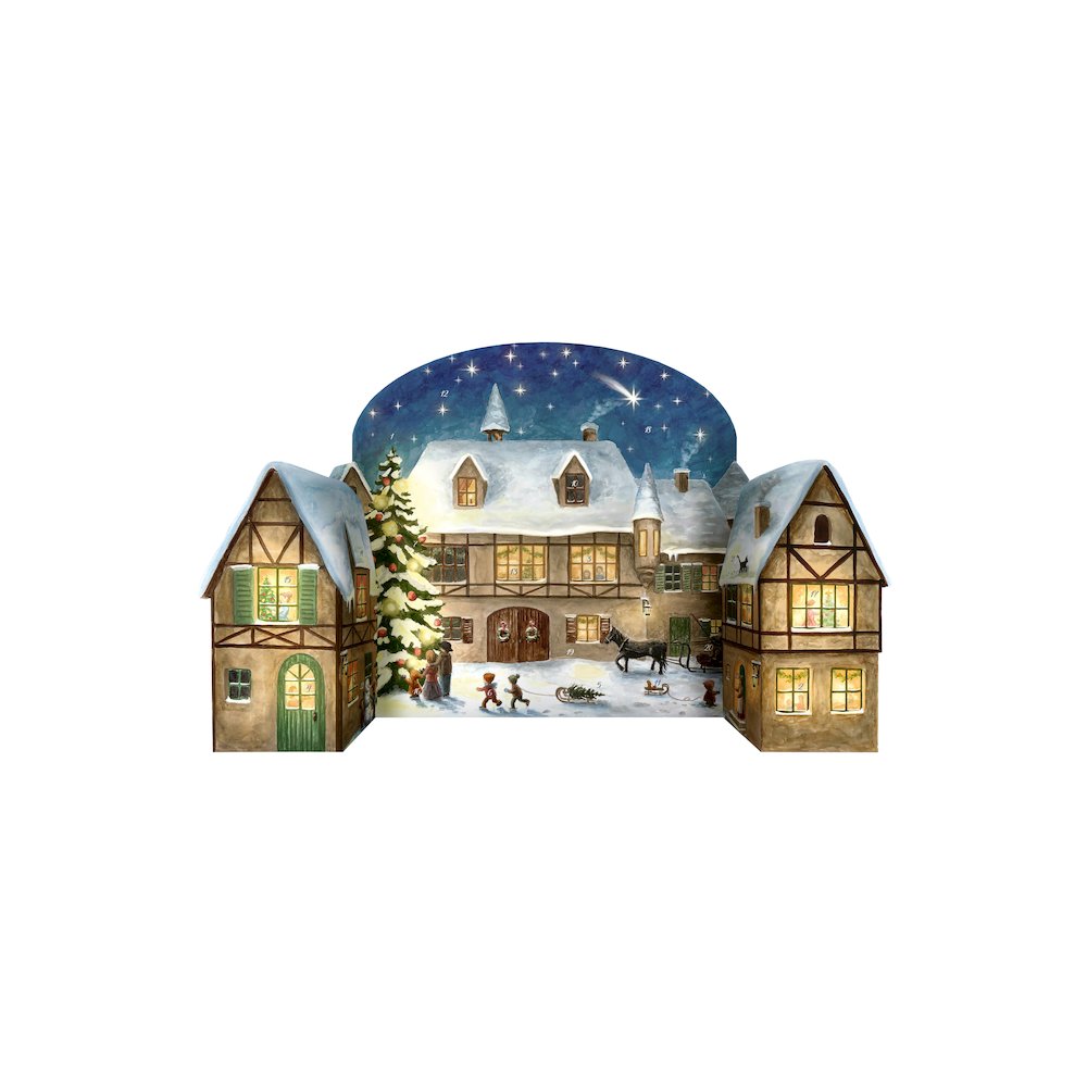 Advent Calendar - Stand-Up Christmas Eve In The Village With Topper. Picture 1