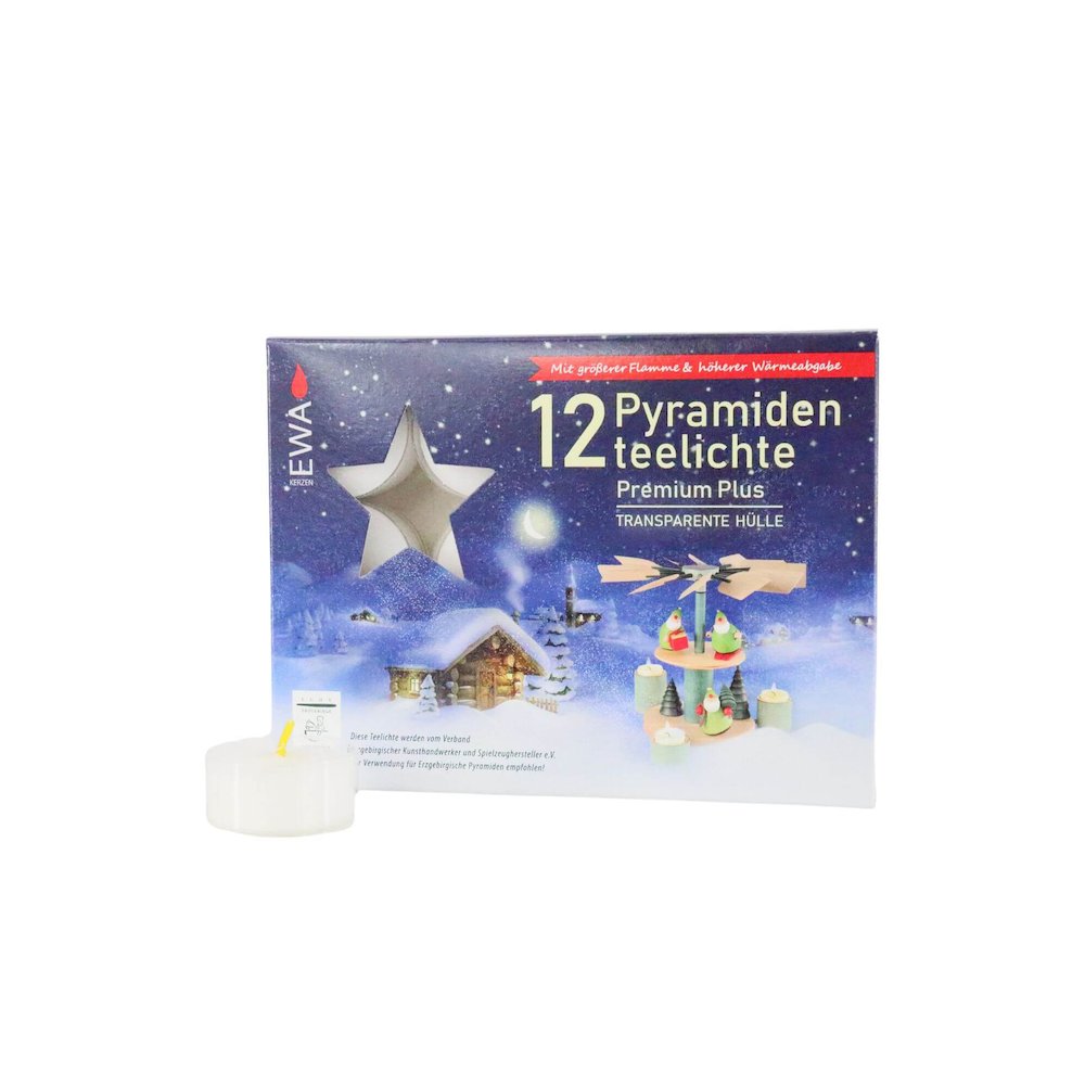 German Tea Lights (Pack Of 12) Plastic Holder. Picture 1