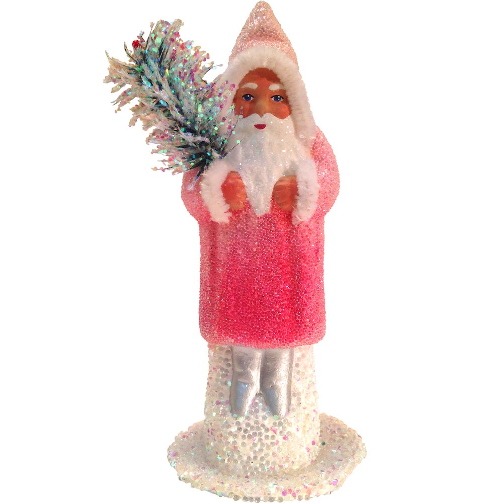 Paper Mache Candy Container - Santa Rose Coat With Glitter. Picture 1