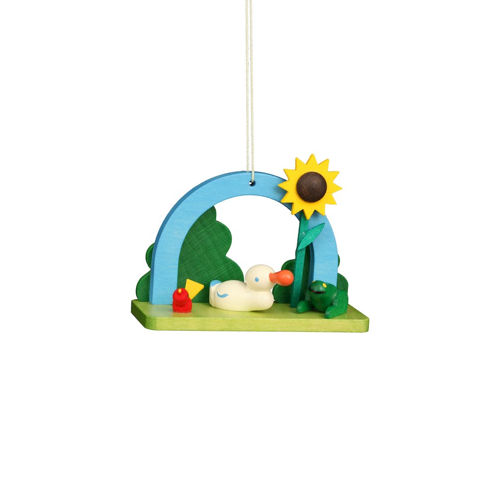 Ornament - Duck And Frog With Sunflower. Picture 1