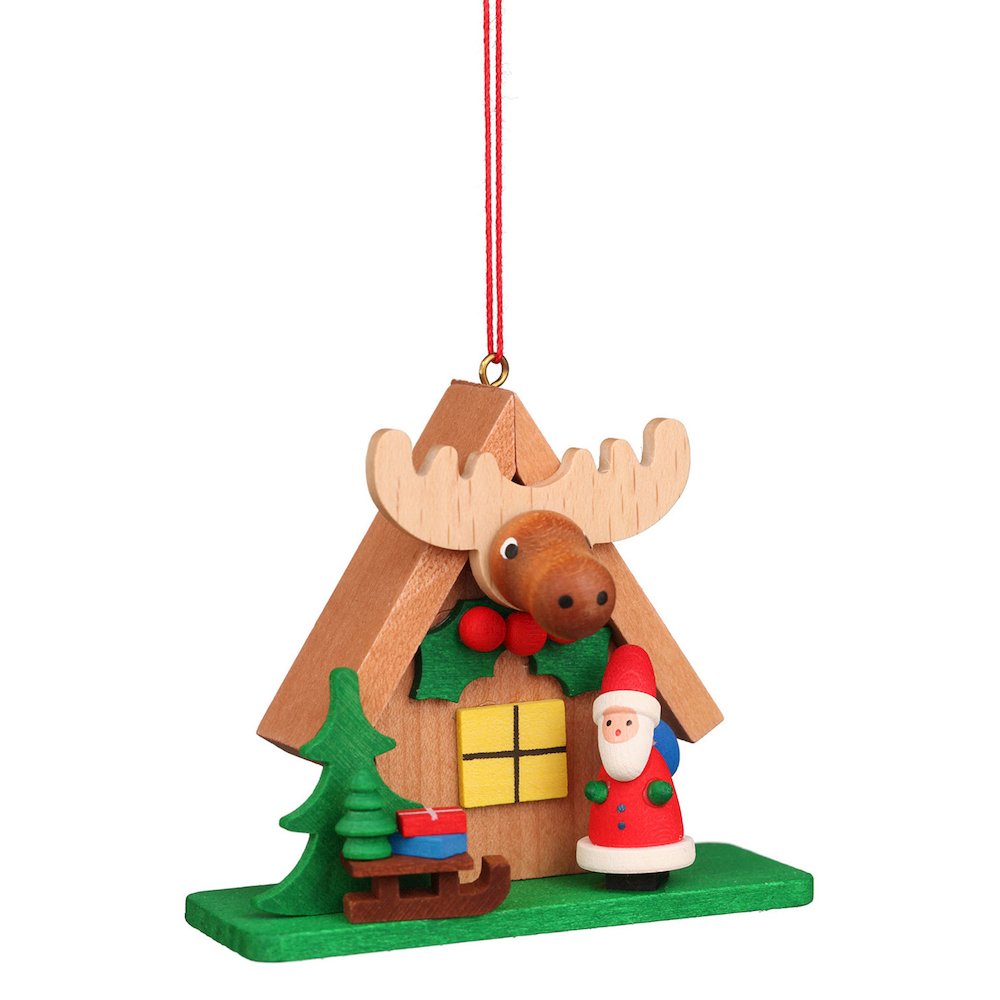 Ornament - Santa With "Elk" House. Picture 1