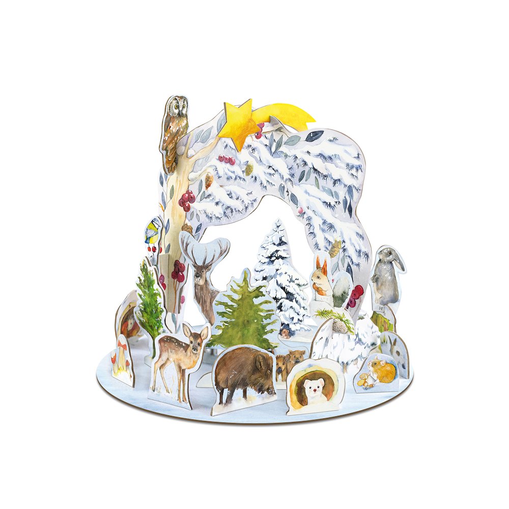 Advent Calendar - 3D Winter Animal Scene. Picture 1