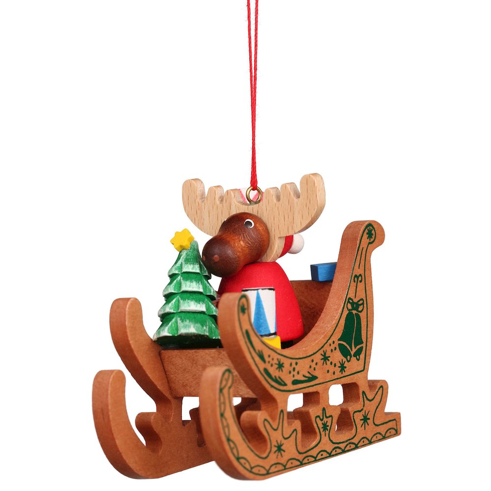Ornament - Moose In Sled. Picture 1
