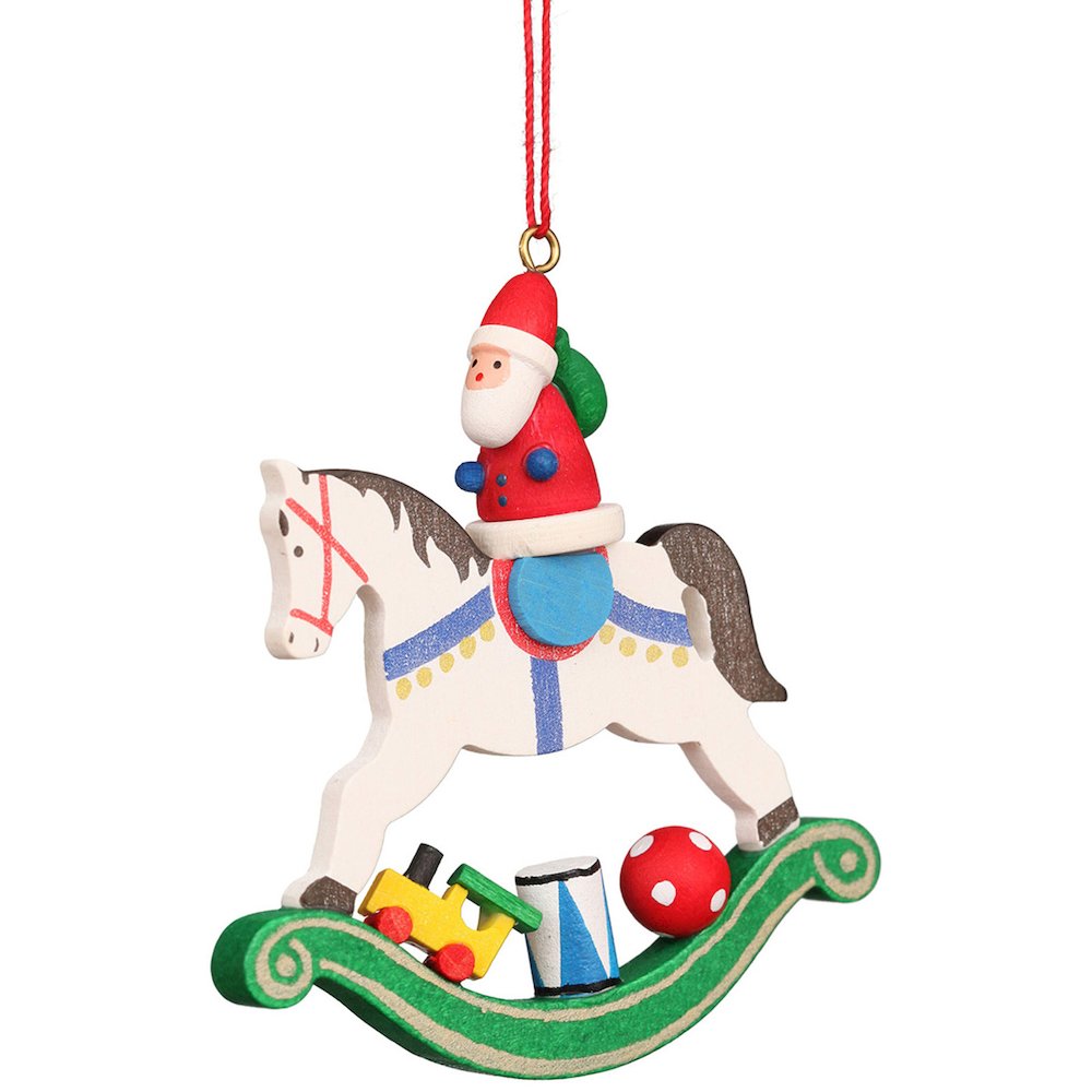 Ornament - Santa On Rocking Horse. Picture 1