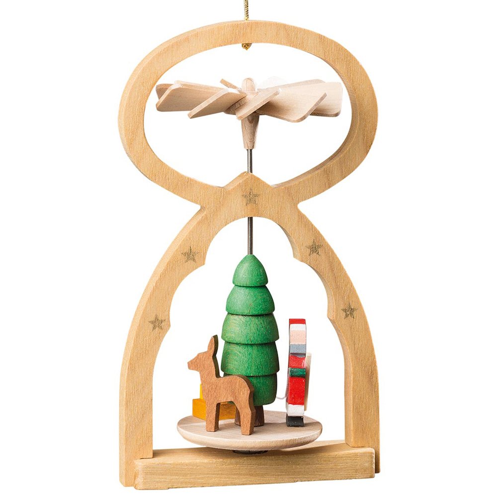 Mini Pyramid Hanging Ornament - Santa. Picture 1