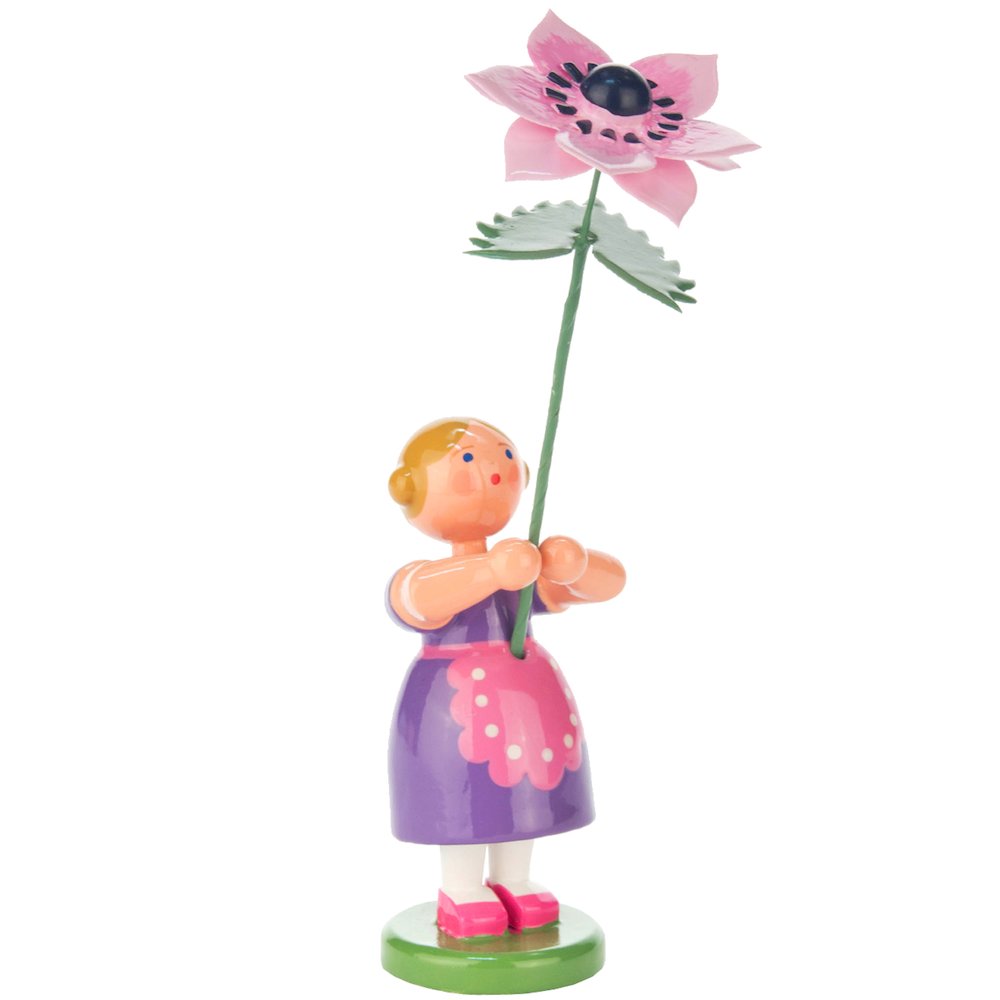 Easter Figurine - Pink Anenome Flower Girl. Picture 1