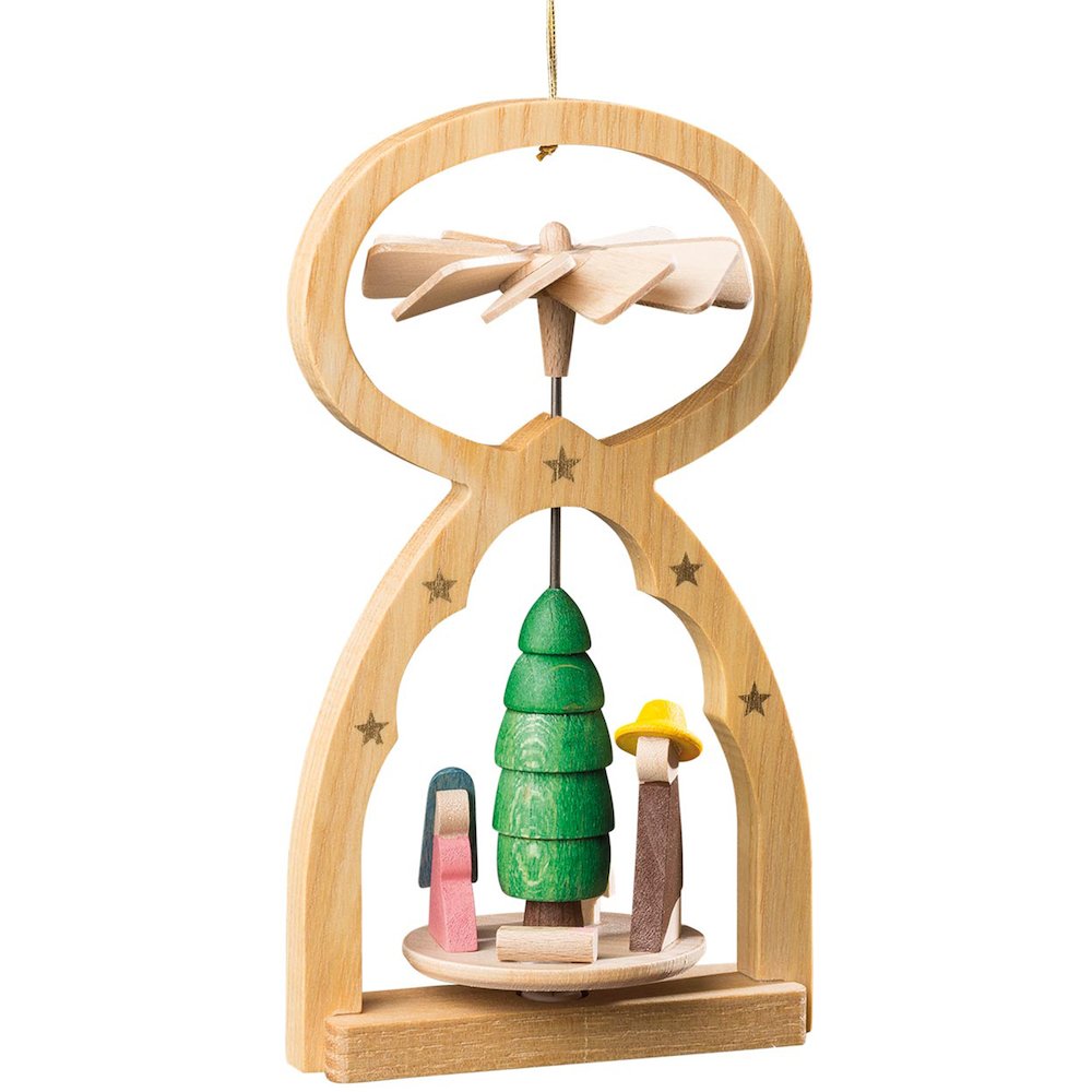 Mini Pyramid Hanging Ornament - Nativity. Picture 1