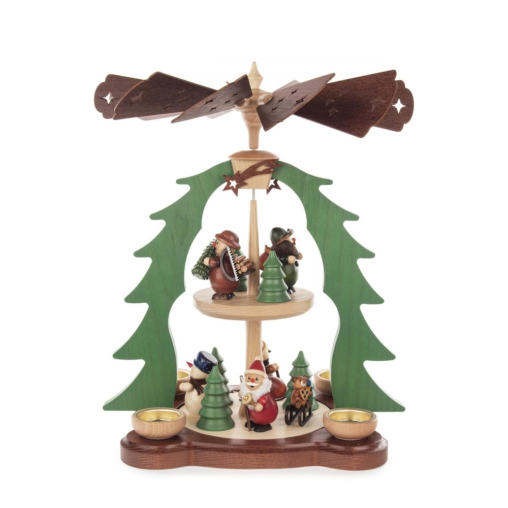 Pyramid - 2-Tier Christmas Motif With Santa And Snowman. Picture 1