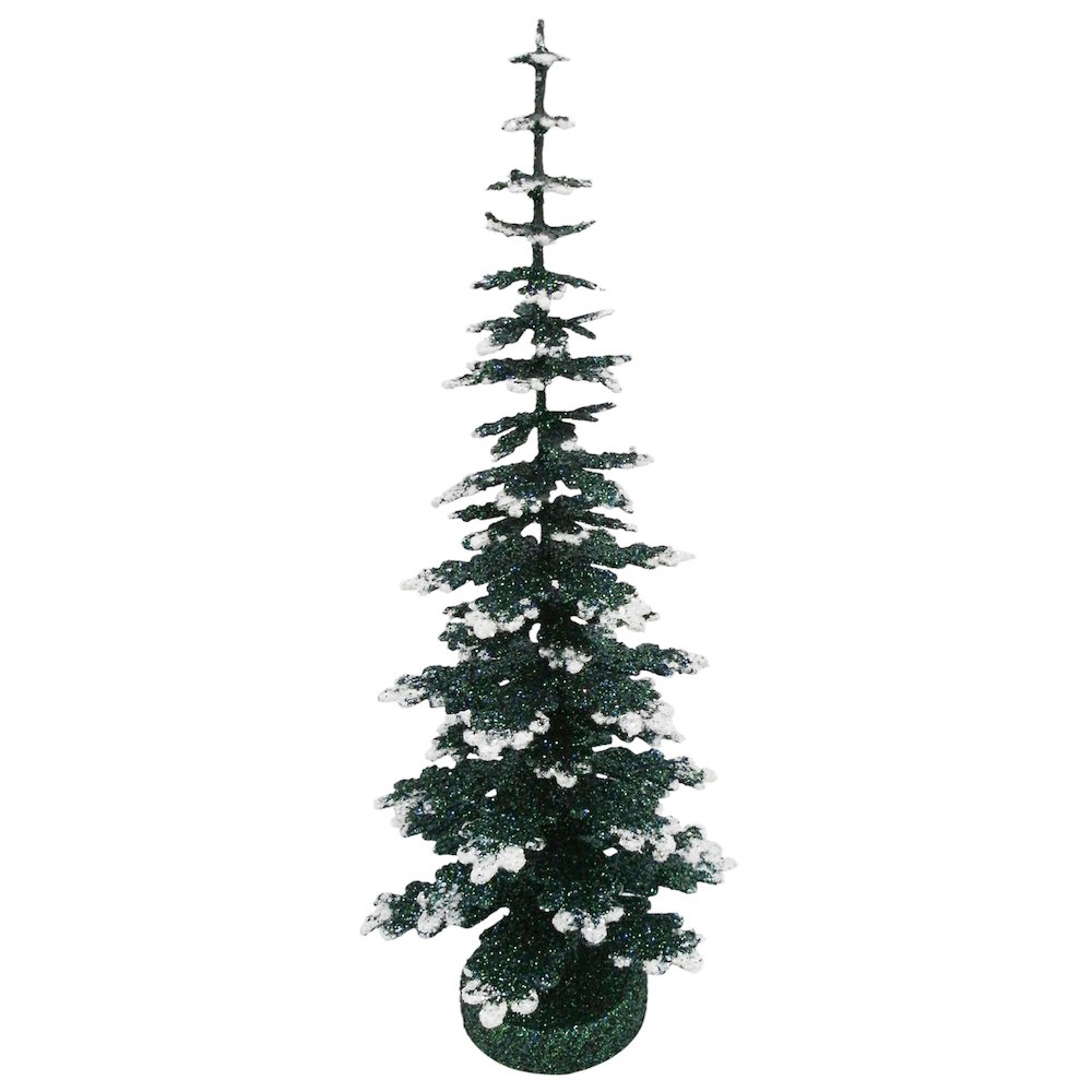 Paper Mache Tree - Green With Snow 30Cm. Picture 1