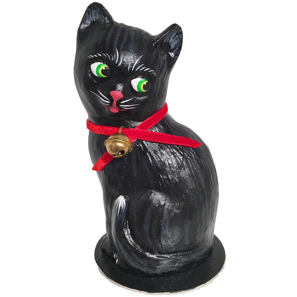 Paper Mache Candy Container - Black Cat. Picture 1