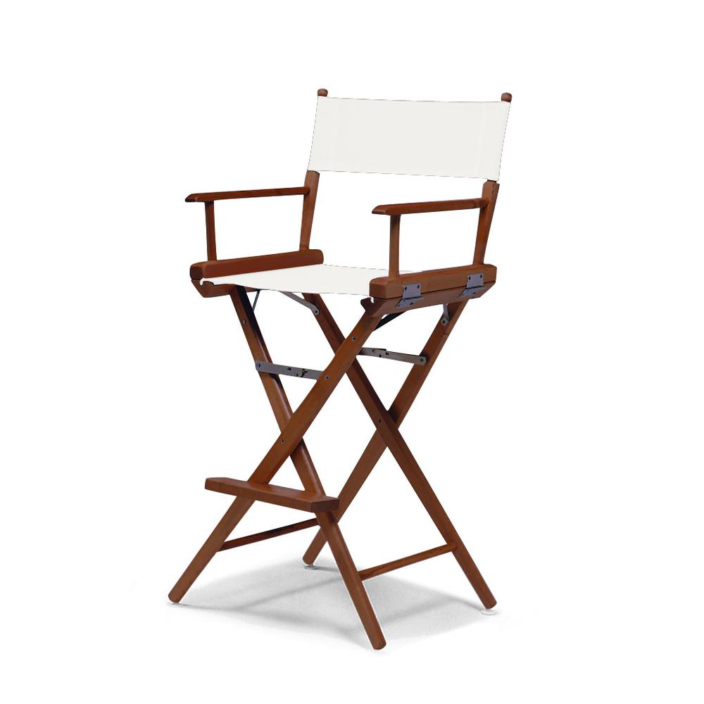 Telescope Casual World Famous Bar Height Director Chair With Walnut Stain Finish and Walnut Stain Fabric. Picture 1