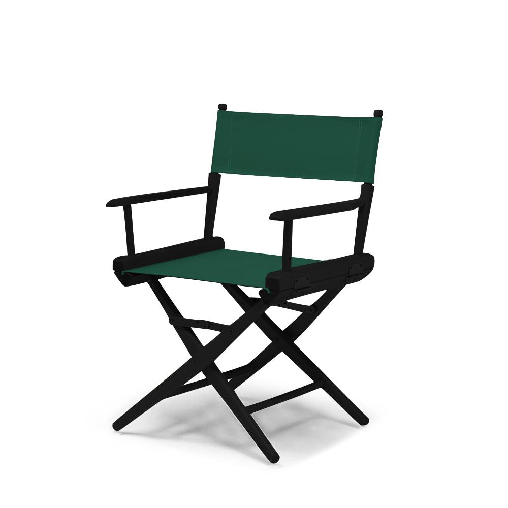 Telescope Casual World Famous Dining Height Director Chair With Black Finish and Forest Green Fabric. Picture 1