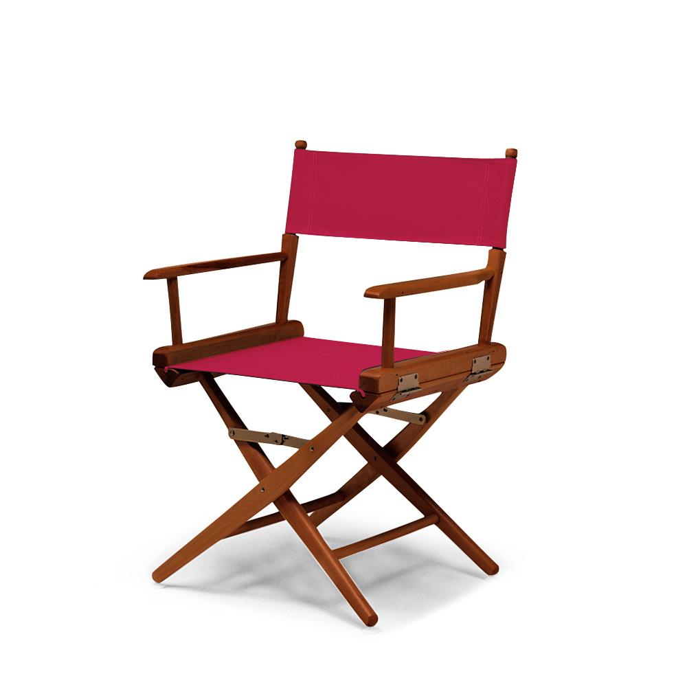 Telescope Casual World Famous Dining Height Director Chair With Walnut Stain Finish and Red Fabric. Picture 1