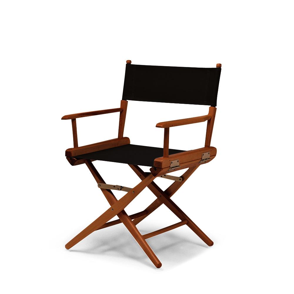Telescope Casual World Famous Dining Height Director Chair With Walnut Stain Finish and Black Fabric. Picture 1