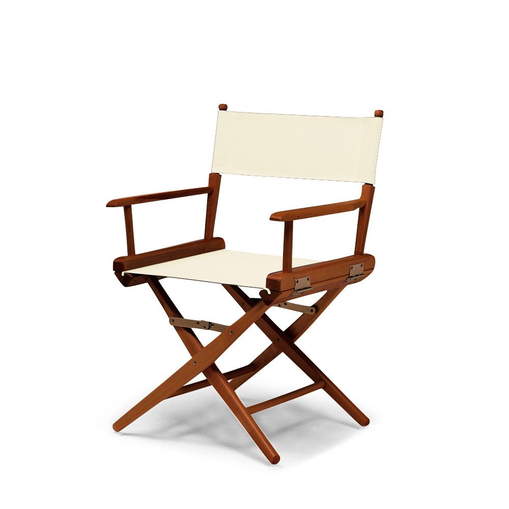 Telescope Casual World Famous Dining Height Director Chair With Walnut Stain Finish and Natural Fabric. Picture 1