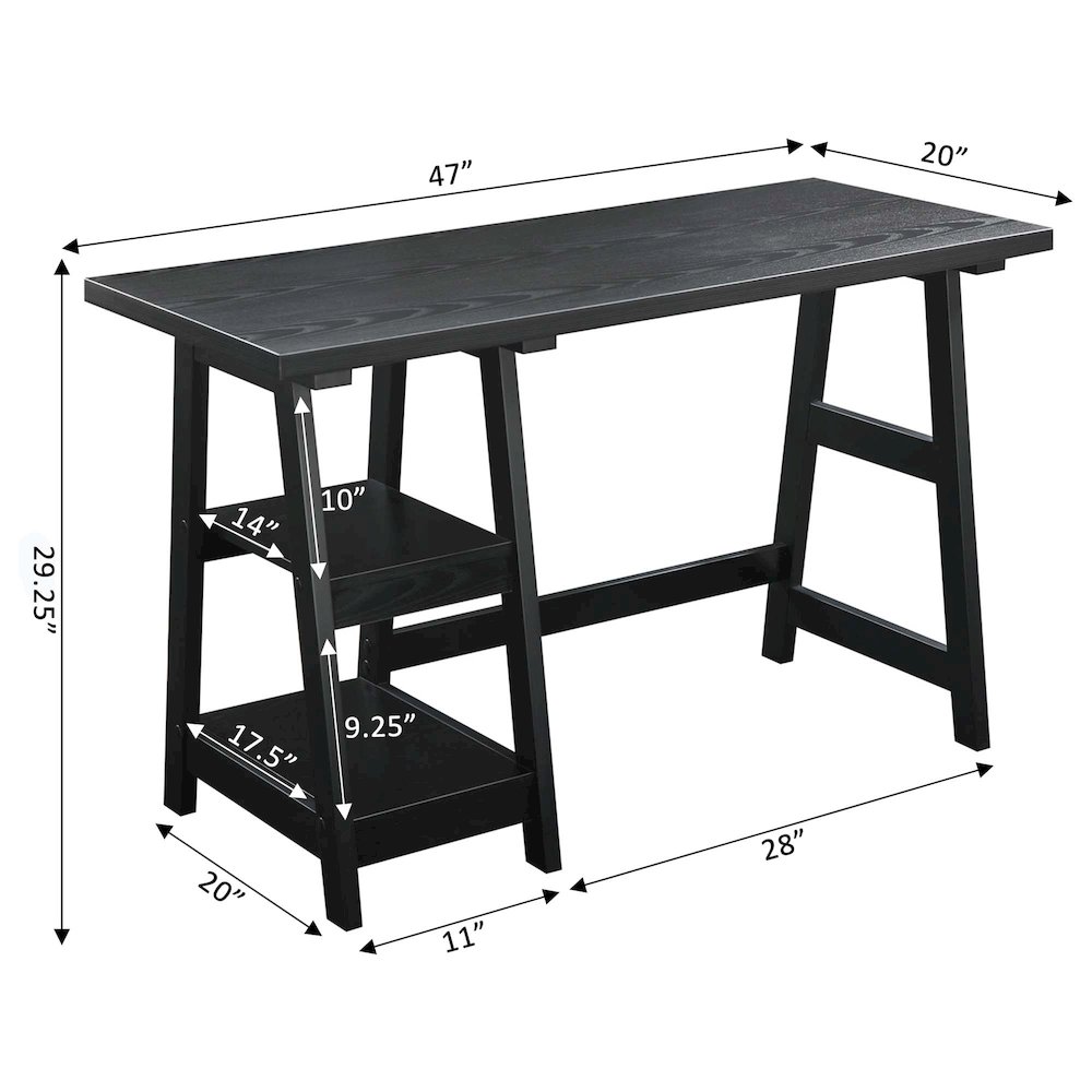 Designs2Go Trestle Desk with Shelves. Picture 5