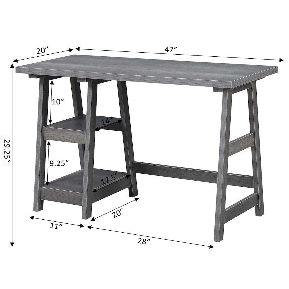 Designs2Go Trestle Desk with Shelves. Picture 5