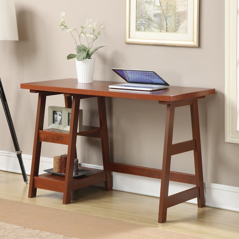 Designs2Go Trestle Desk with Shelves. Picture 2