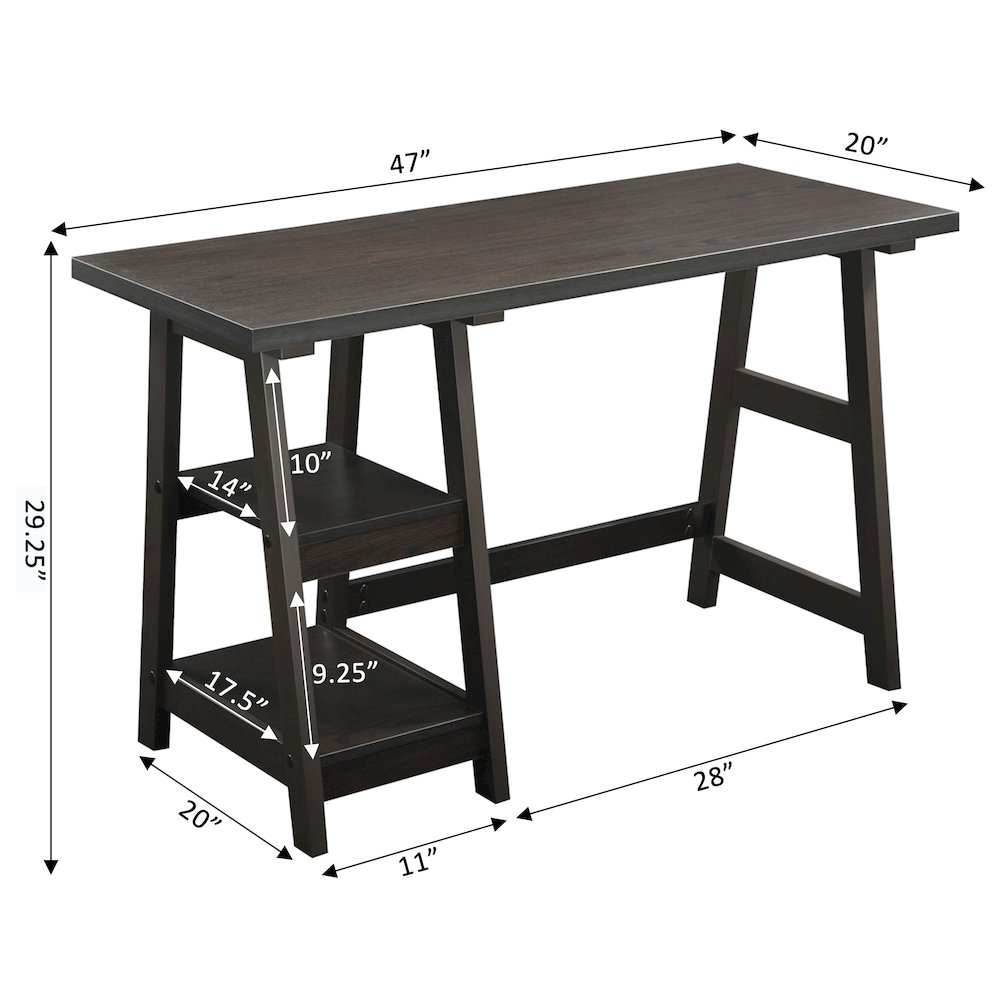 Designs2Go Trestle Desk with Shelves. Picture 3