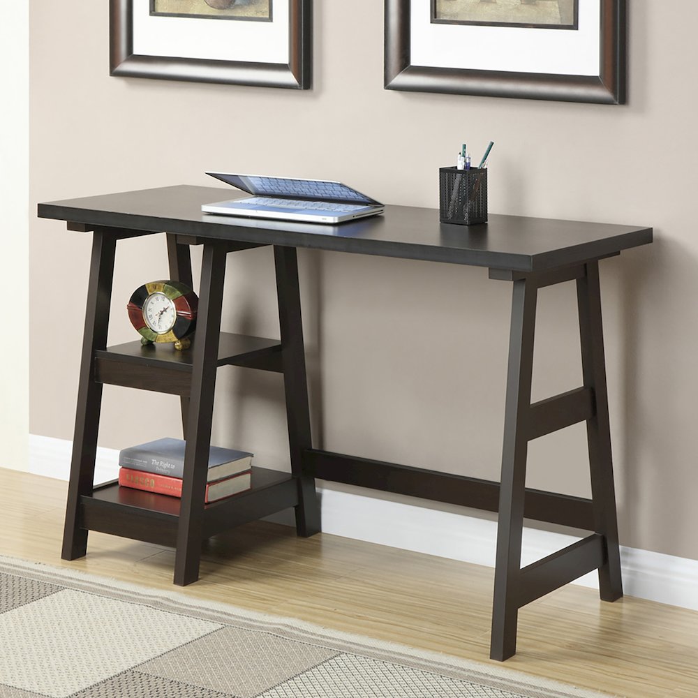 Designs2Go Trestle Desk with Shelves. Picture 2