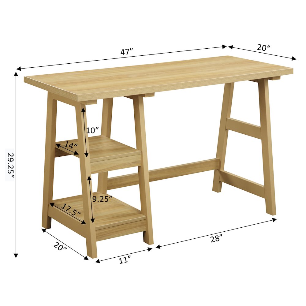 Designs2Go Trestle Desk with Shelves. Picture 4