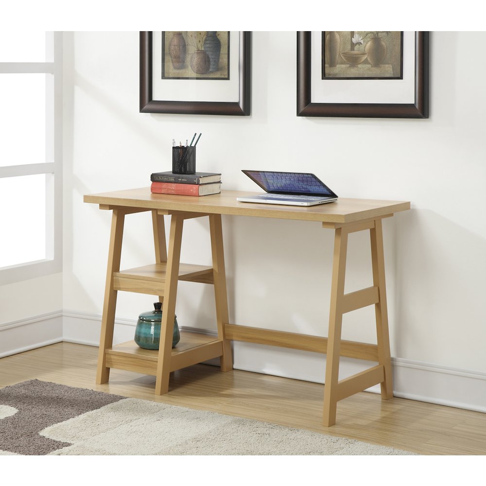 Designs2Go Trestle Desk with Shelves. Picture 2