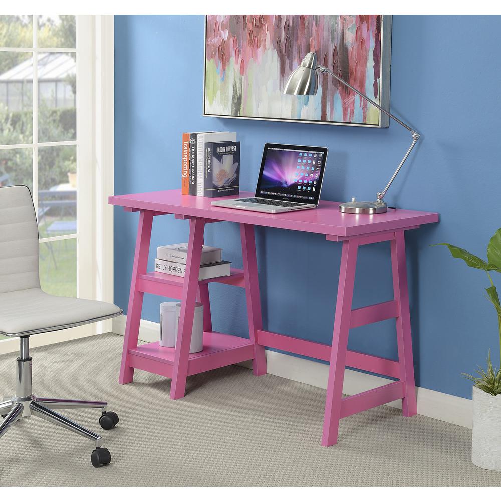 Designs2Go Trestle Desk with Shelves. Picture 2