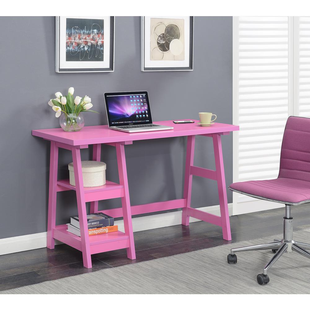Designs2Go Trestle Desk with Shelves. Picture 4