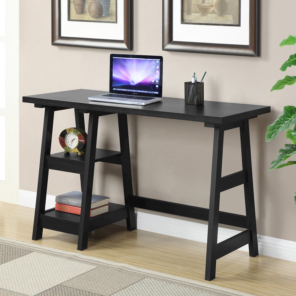 Designs2Go Trestle Desk with Shelves. Picture 2