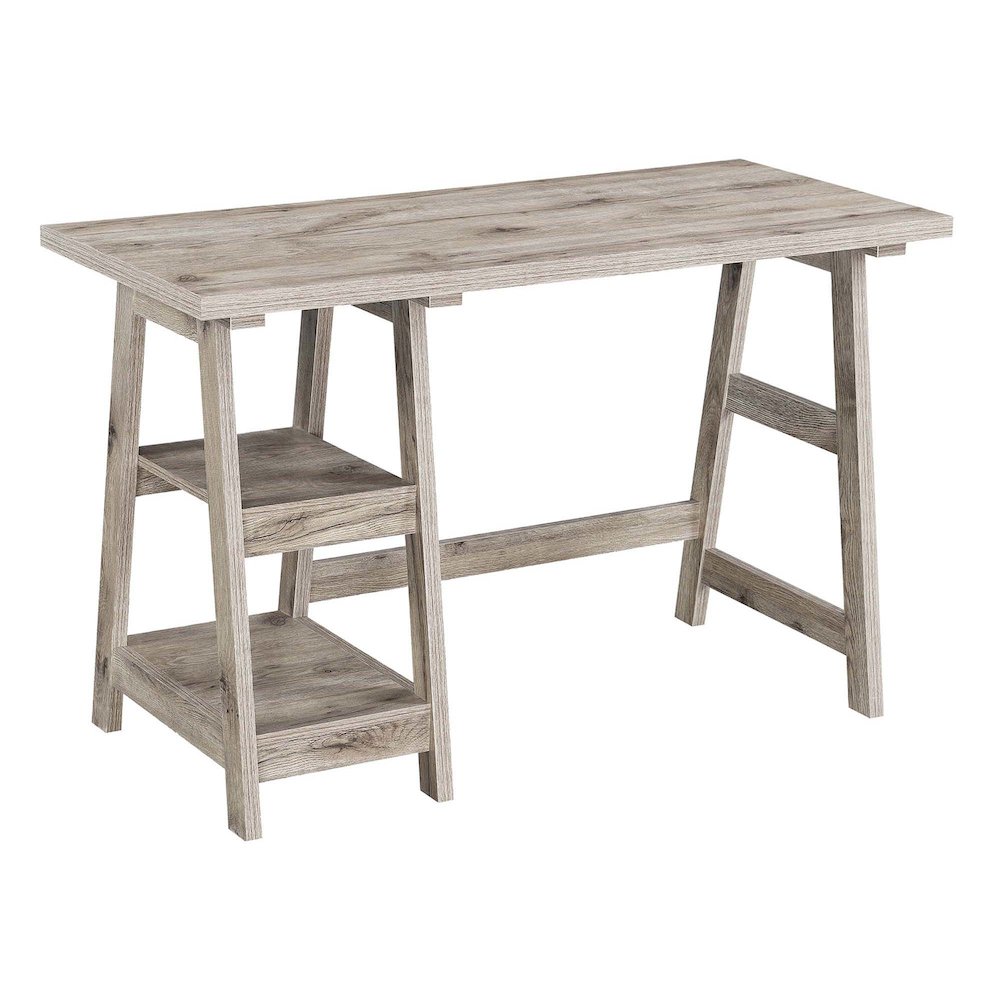 Designs2Go Trestle Desk with Shelves. Picture 1